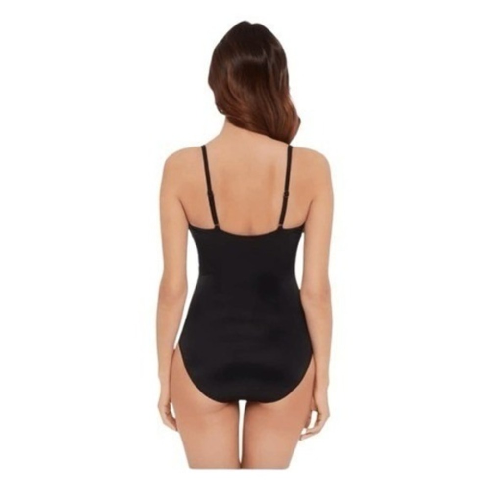 MagicSuit Isabel Tummy Control Ruffle Front One Piece Swimsuit Black Soft Cup Sw - Picture 5 of 14